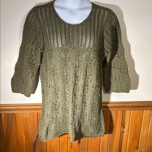 Olive Green Knit Sweater  Size L